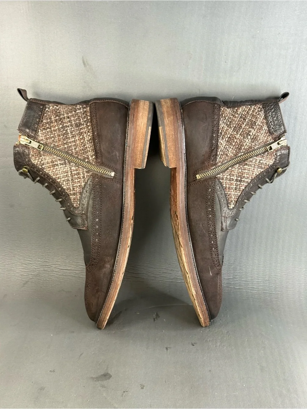 Johnston & Murphy J&M 1850 wingtip tweed boot shoes men’s size 9.5